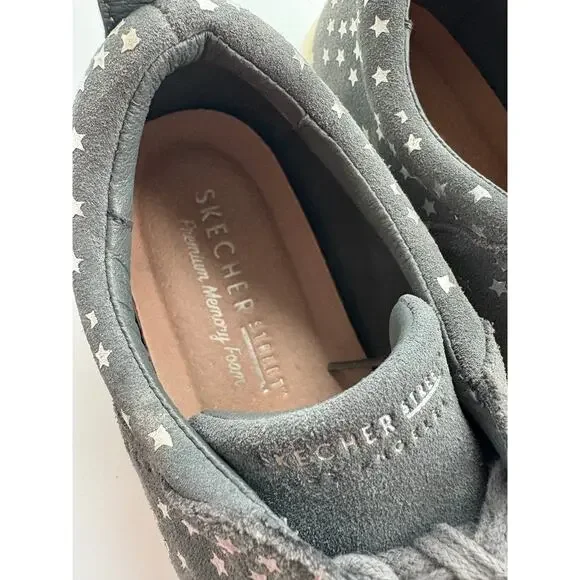 Skechers Street Sneakers Gray Suede Nebulae Silver Stars Celestial Womens 8 - Picture 4 of 8